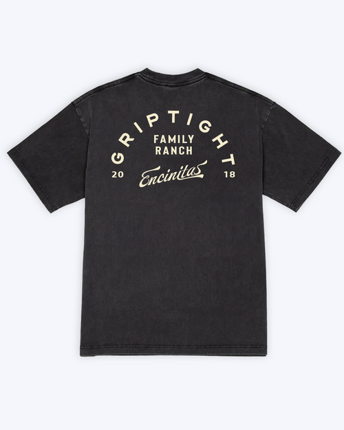 Family Ranch Heavyweight Tee (Charcoal/Cream) - GRIPTIGHT