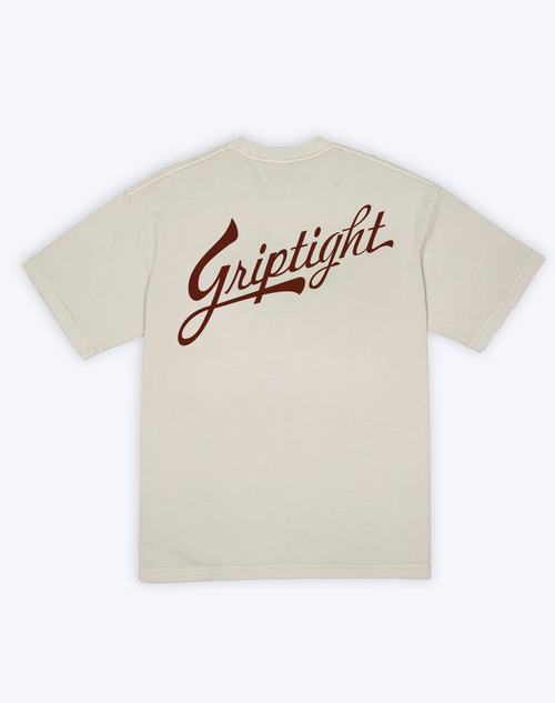 Griptight Heavyweight Tee (Cream/Burgundy)